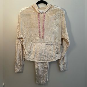 Spyder Crushed Velvet Hooded Loungewear Set NWT